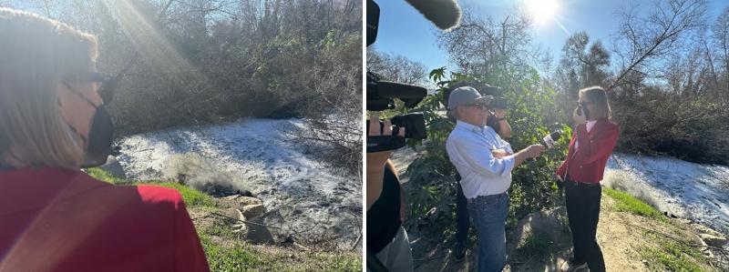 Visiting the Tijuana River’s foul-smelling‚ heavily polluted “hot spot” at Saturn Boulevard in Imperial Beach for myself‚ and talking to the media about it.