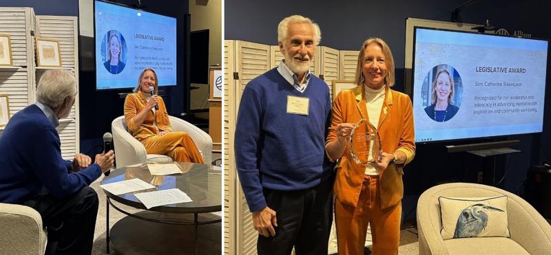 Being interviewed by‚ and then receiving my award from‚ association member Bruce Sachs during the association’s annual awards event.