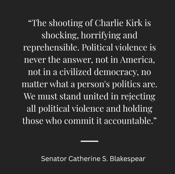 Image of Senator Blakespear's quoted message.