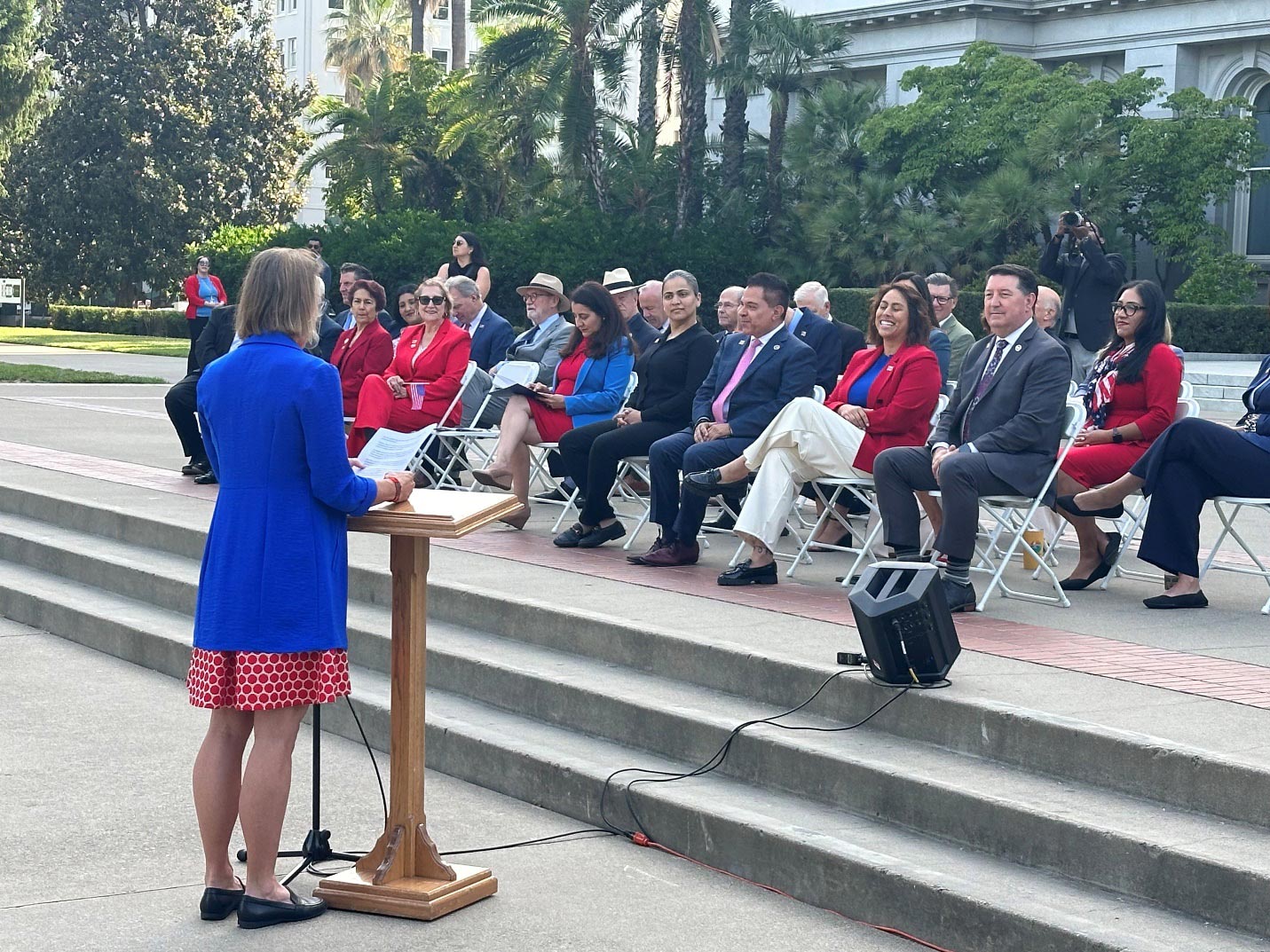 I addressed senators before the flyover