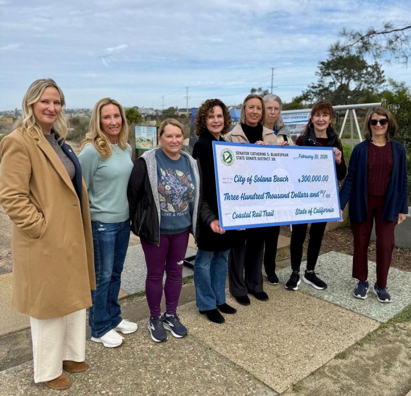 From left to right‚ Alyssa Muto‚ Solana Beach City Manager; Kristi Becker‚ Solana Beach City Councilmember; Michele Stribling‚ volunteer for SeaWeeders Garden Club; Lesa Heebner‚ Solana Beach Mayor; myself; Ann Craig‚ board member of Solana Beach Community Connections; Jewel Edison‚ Solana Beach City Councilmember; and Jill MacDonald‚ Solana Beach Deputy Mayor.