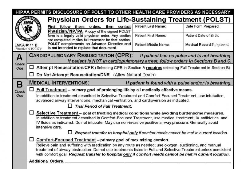 POLST form 