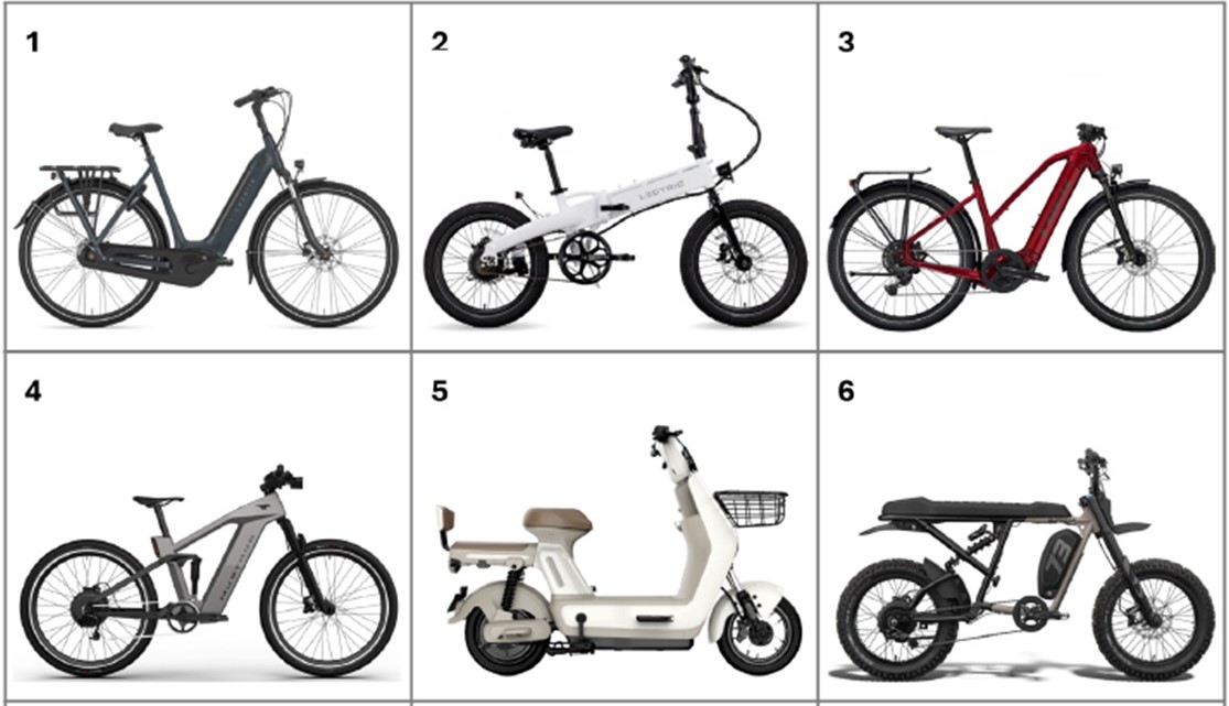 Image of different types of e-bikes.